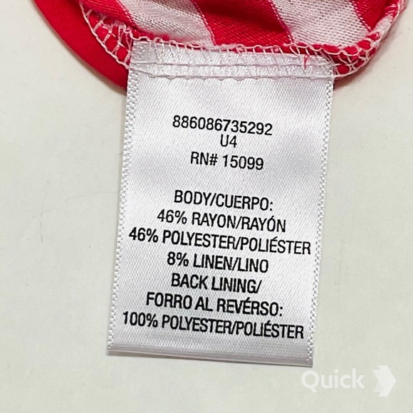 sz L - NWT Bongo Striped Hi Lo Top w/ Bow Detail - Picture 6 of 8